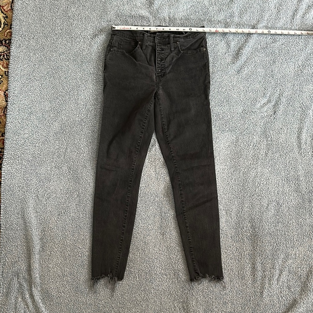 #7 Madewell, Size 30 Tall, Black, High-Waisted, Raw Hem